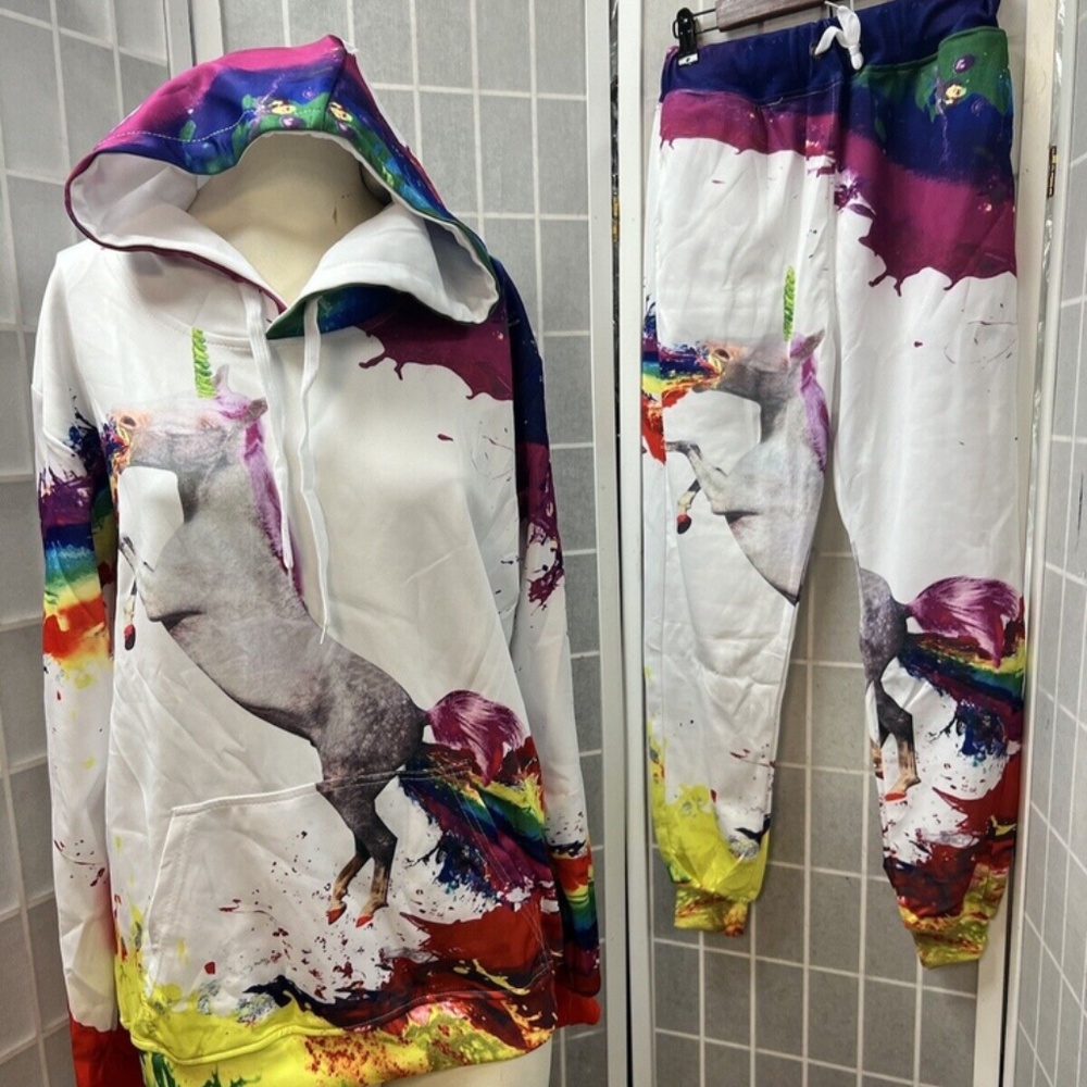 Yeezzi Set,Woman,2 pc Pant Sport Suit Casual Hoodie,uniconio colors,Sz M.!